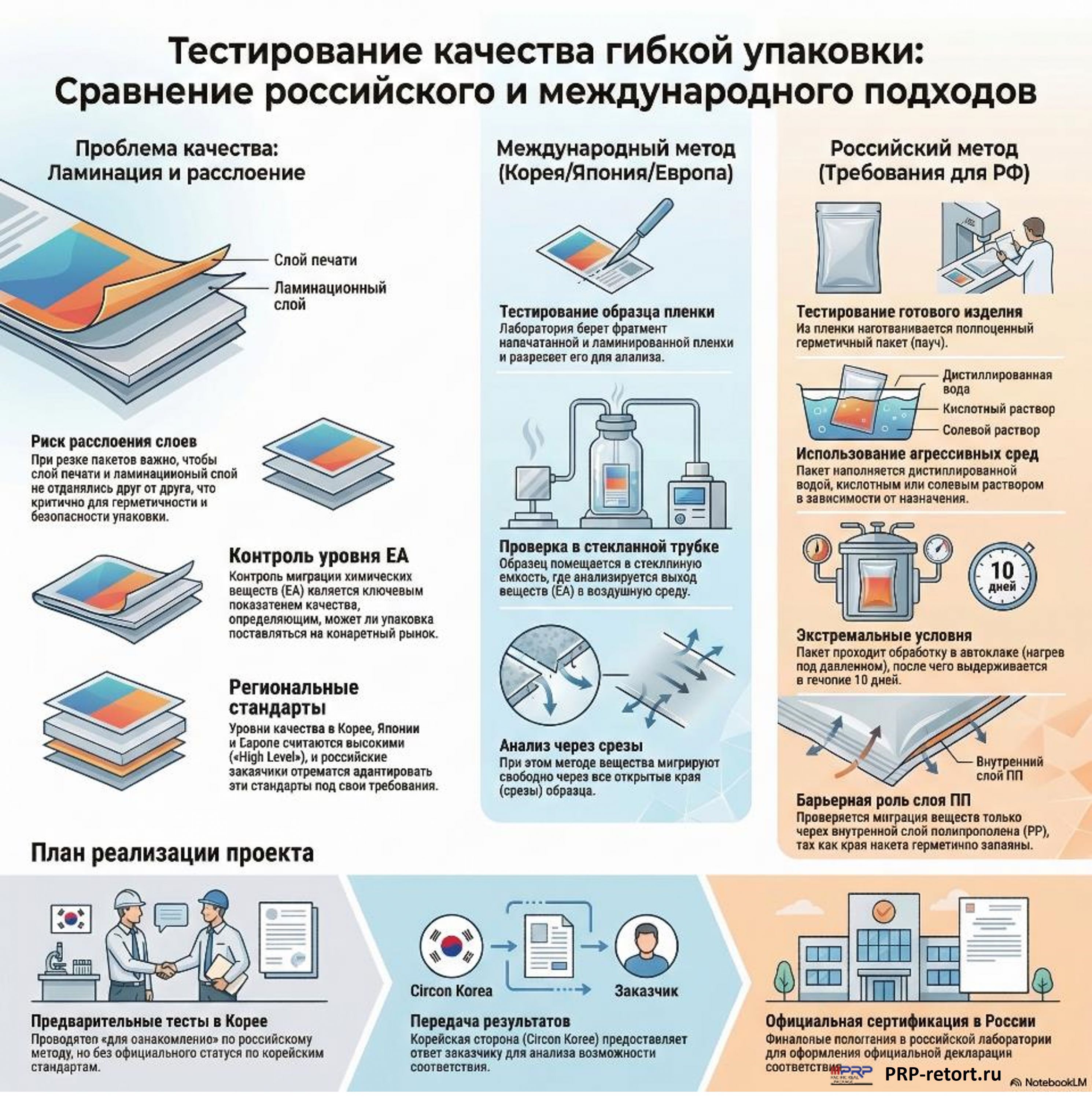 сравнение методов тестирования ретортной упаковки